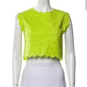 Farm Rio Lime Green Eyelet Top